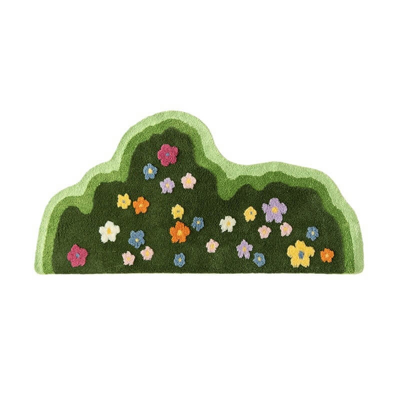 Flower And Green Grass Carpet