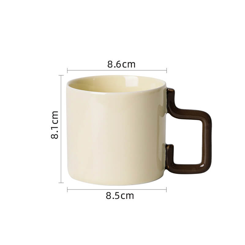 Geometric Handle Ceramic Mug