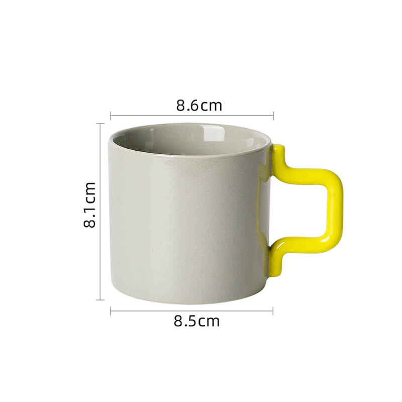 Geometric Handle Ceramic Mug