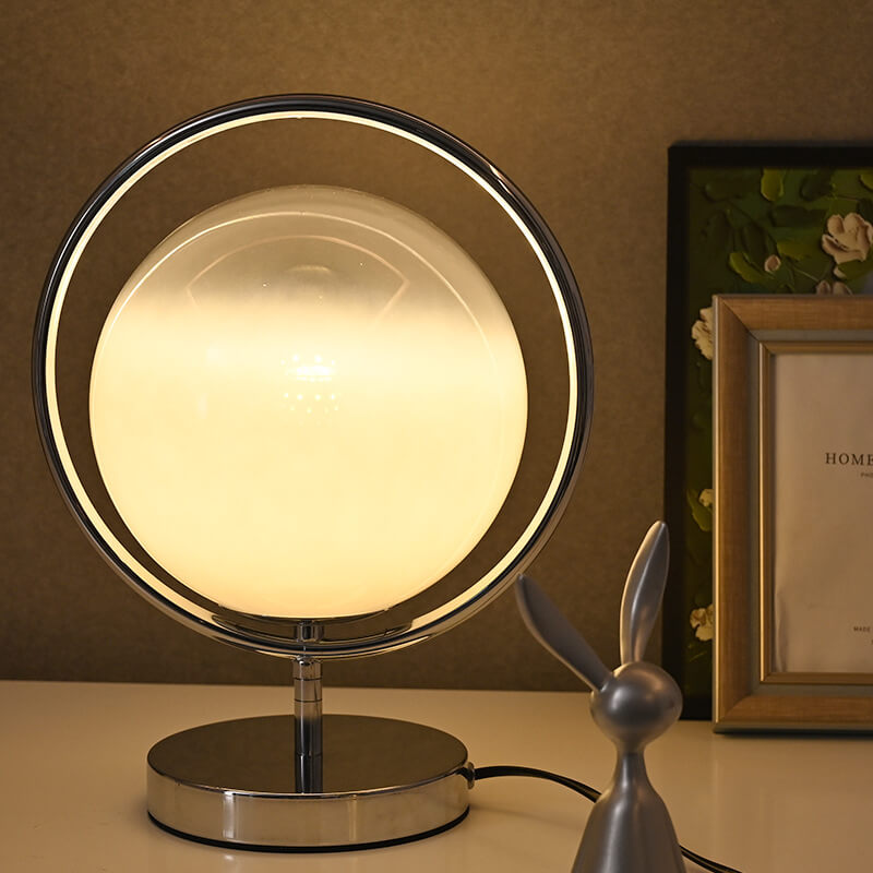 Lampe de table boule de verre
