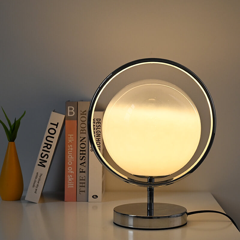 Lampe de table boule de verre