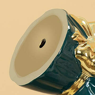 Gold Edge Bow Ceramic Vase