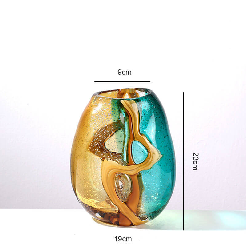 Vase ambré à eau orange doré
