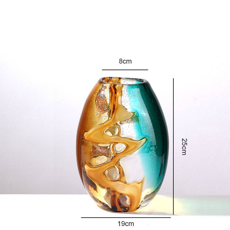 Vase ambré à eau orange doré