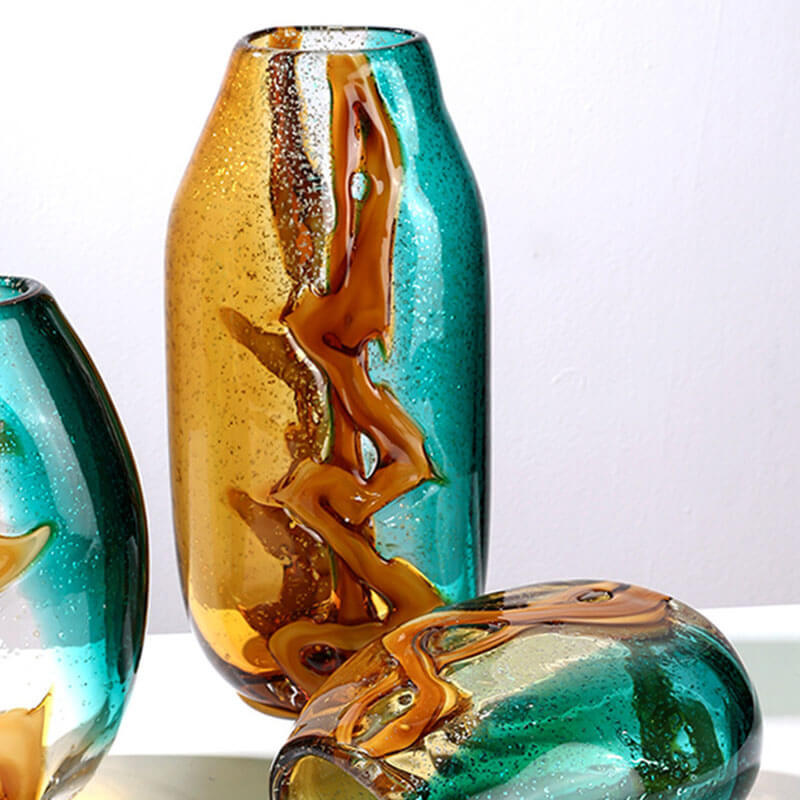 Vase ambré à eau orange doré