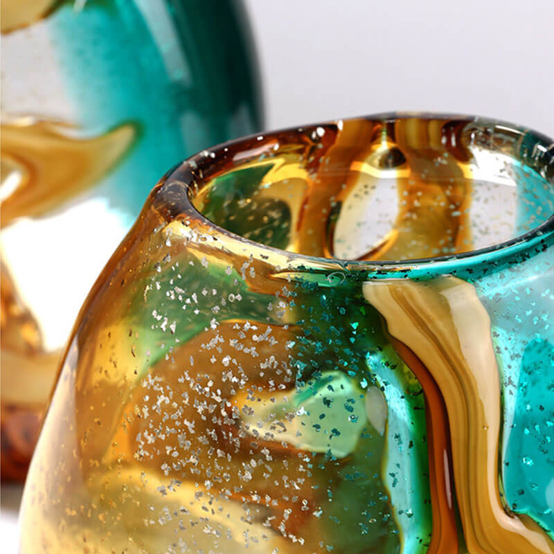 Vase ambré à eau orange doré