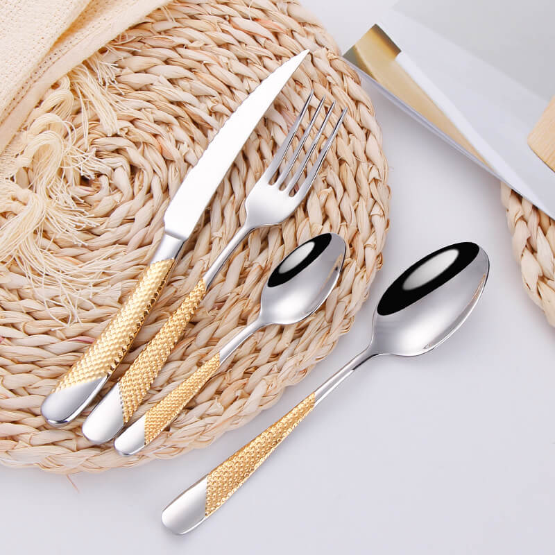 Light Luxury Gold Tableware 4pcs Set