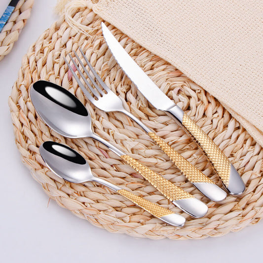 Light Luxury Gold Tableware 4pcs Set