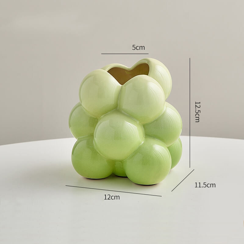Vase en céramique en forme de boule de raisin