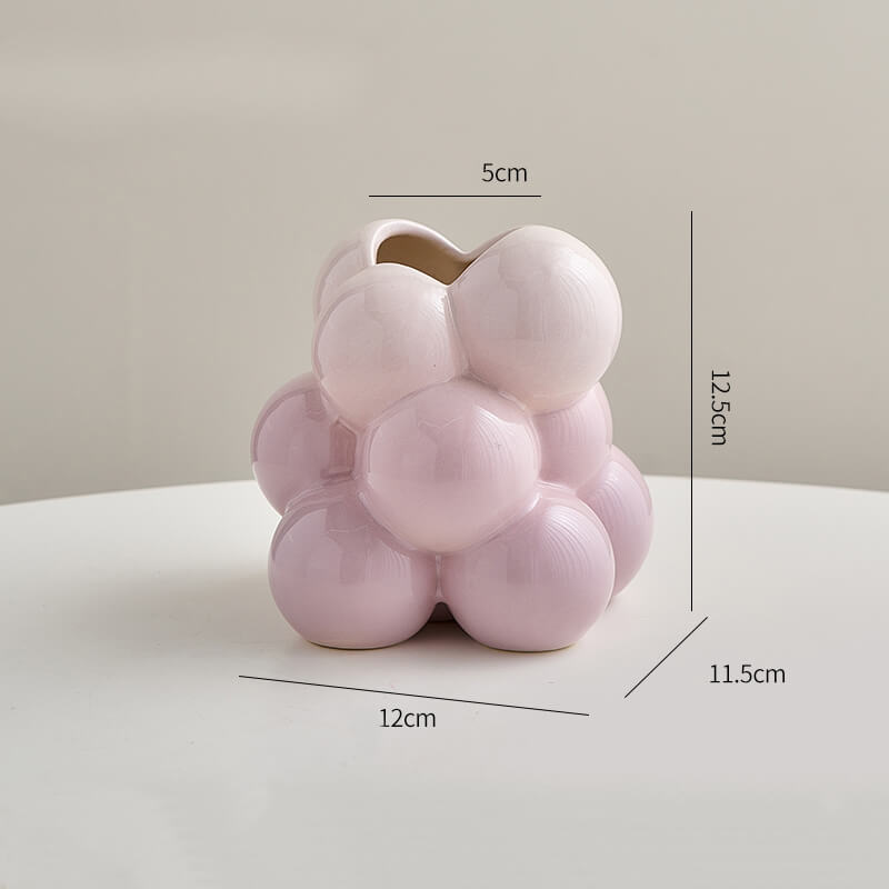Vase en céramique en forme de boule de raisin