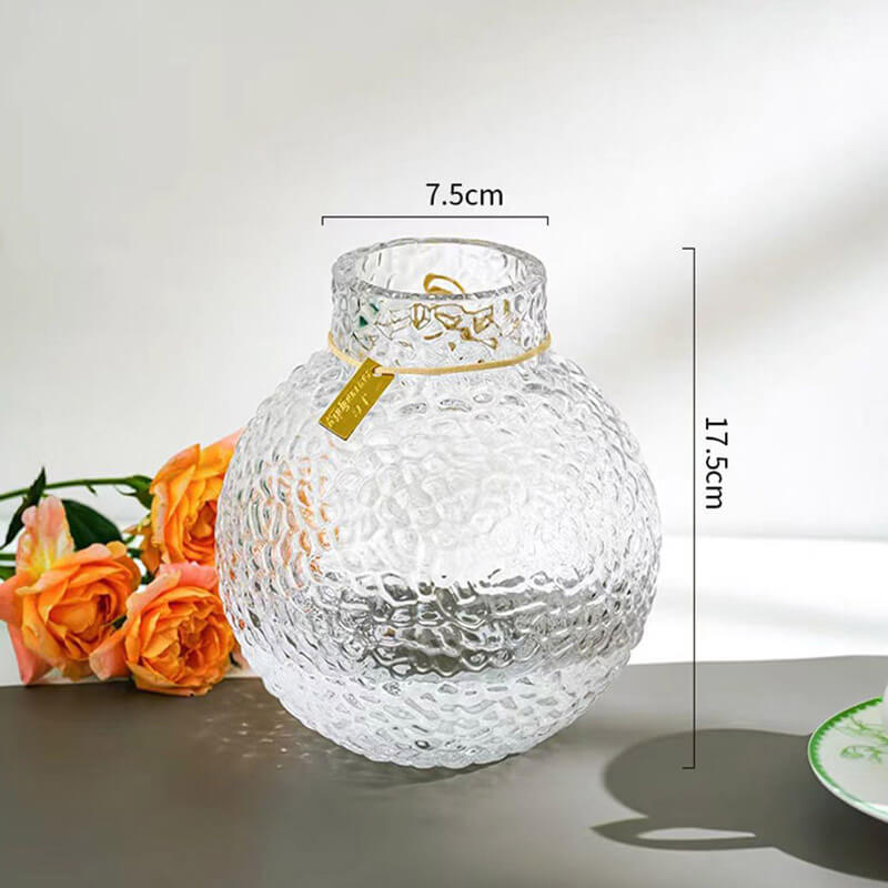 Vase boule à motif de glace verte