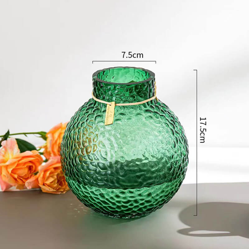 Vase boule à motif de glace verte