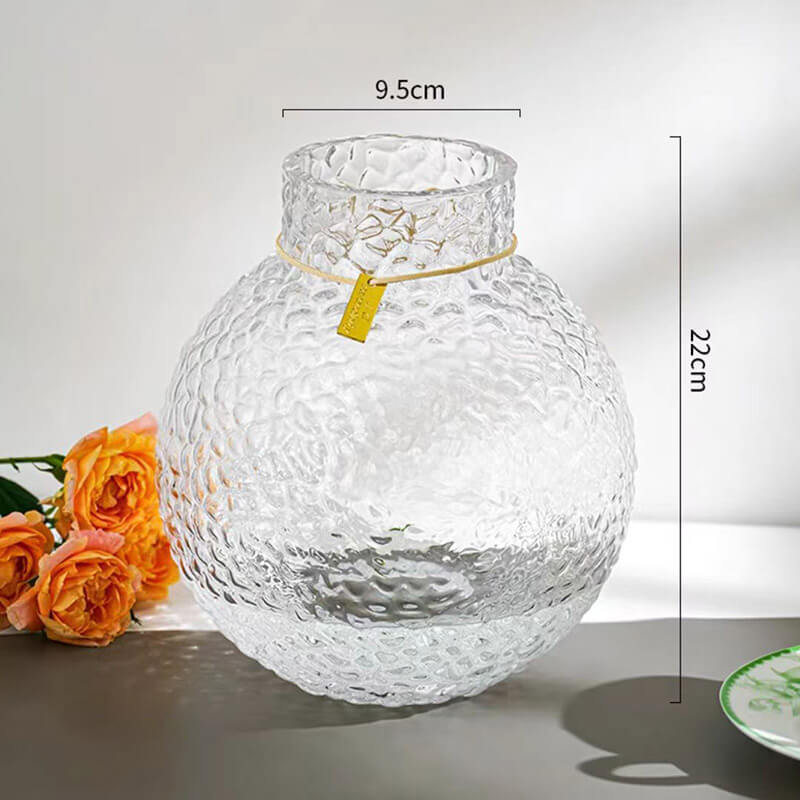 Vase boule à motif de glace verte