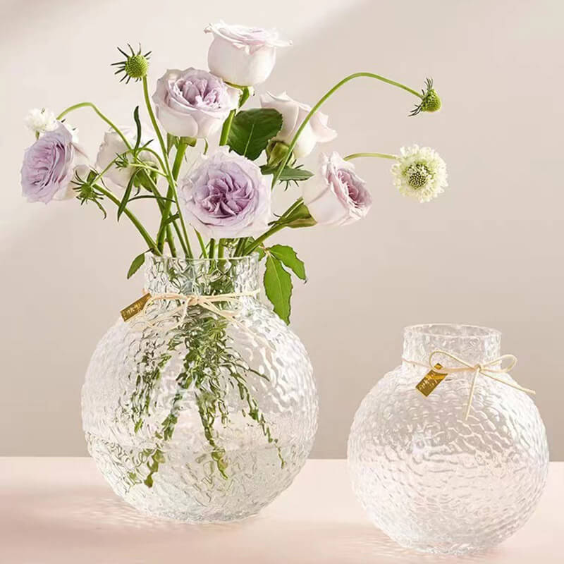 Vase boule à motif de glace verte