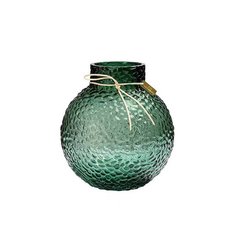 Vase boule à motif de glace verte