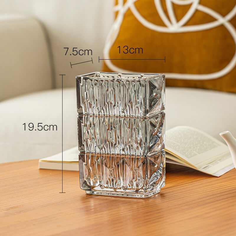 Vase en verre cristal gaufré