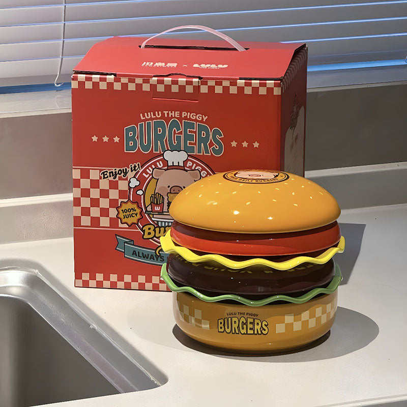 Hamburger Ceramic Dinner Plate Set