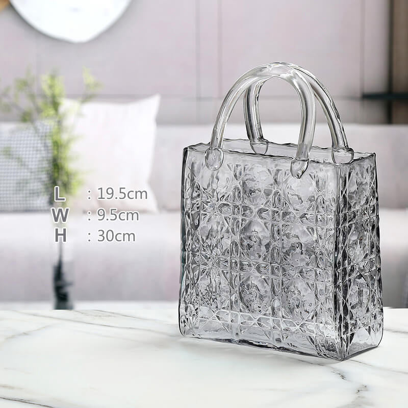 Vase en verre pour sac à main