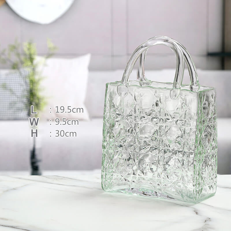 Vase en verre pour sac à main