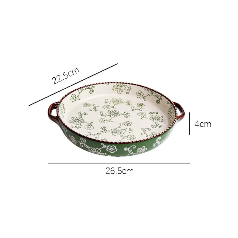 Handpainted Cherry Blossom Ceramic Baking Pan