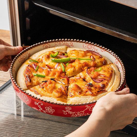 Handpainted Cherry Blossom Ceramic Baking Pan