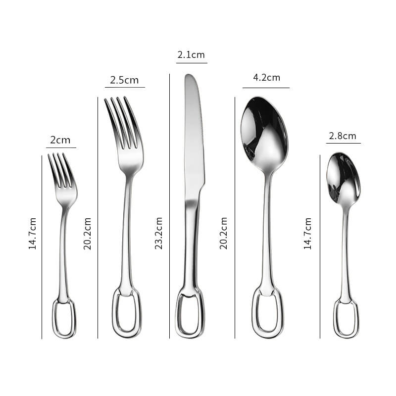 Hanging Hole Design Flatware 5 Pcs Set