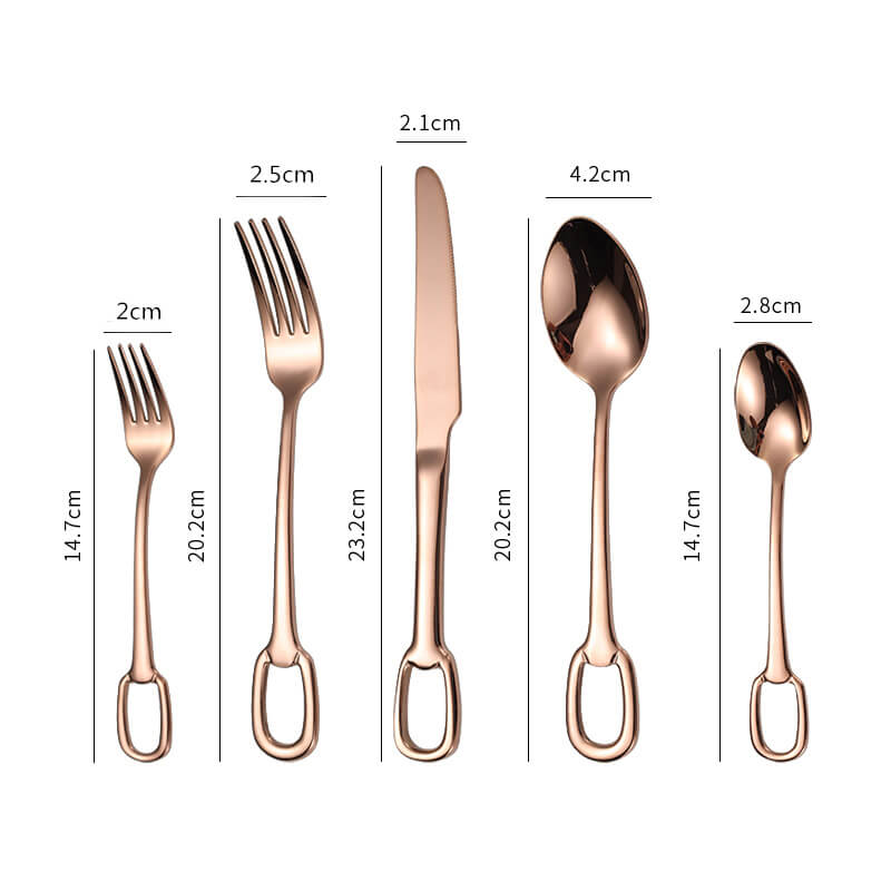 Hanging Hole Design Flatware 5 Pcs Set