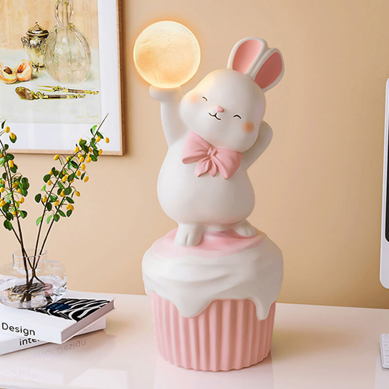 Happy Rabbit Resin Table Lamp