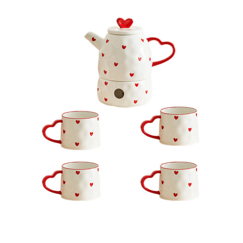 Heart Ceramic Teapot Set