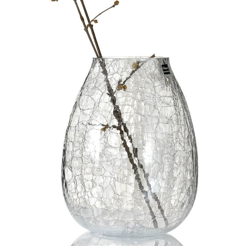 Vase en verre à fleurs de glace