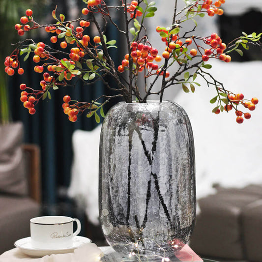 Vase en verre à fleurs de glace
