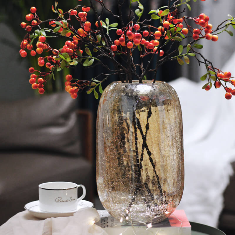 Vase en verre à fleurs de glace
