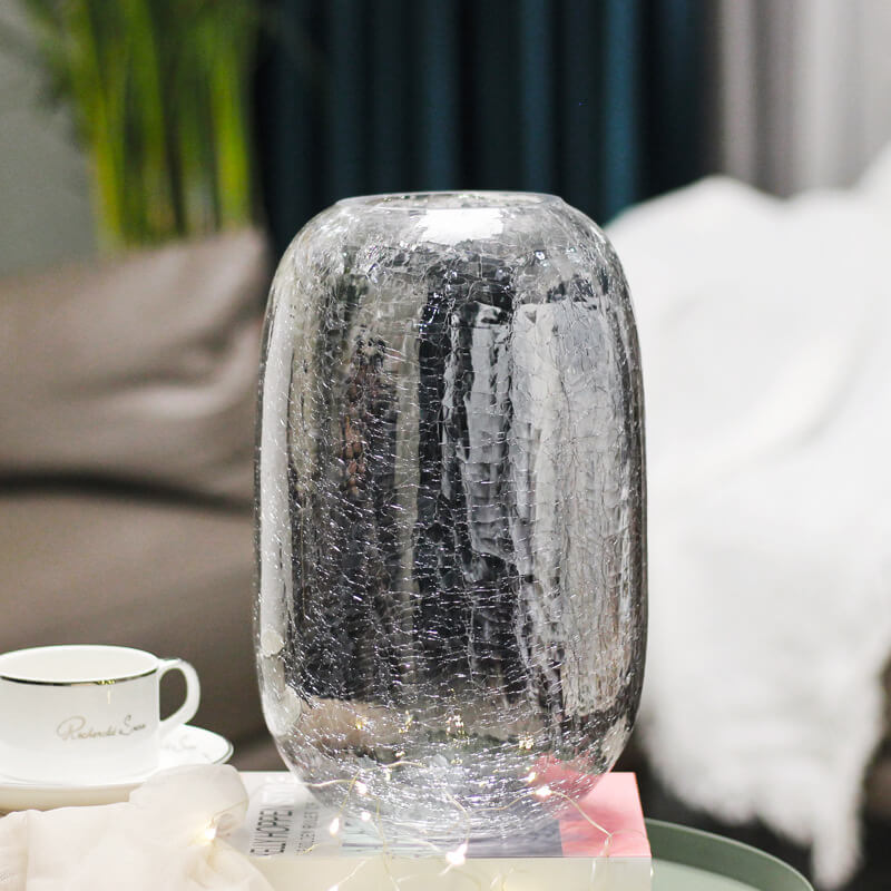 Vase en verre à fleurs de glace