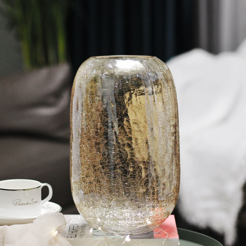 Vase en verre à fleurs de glace