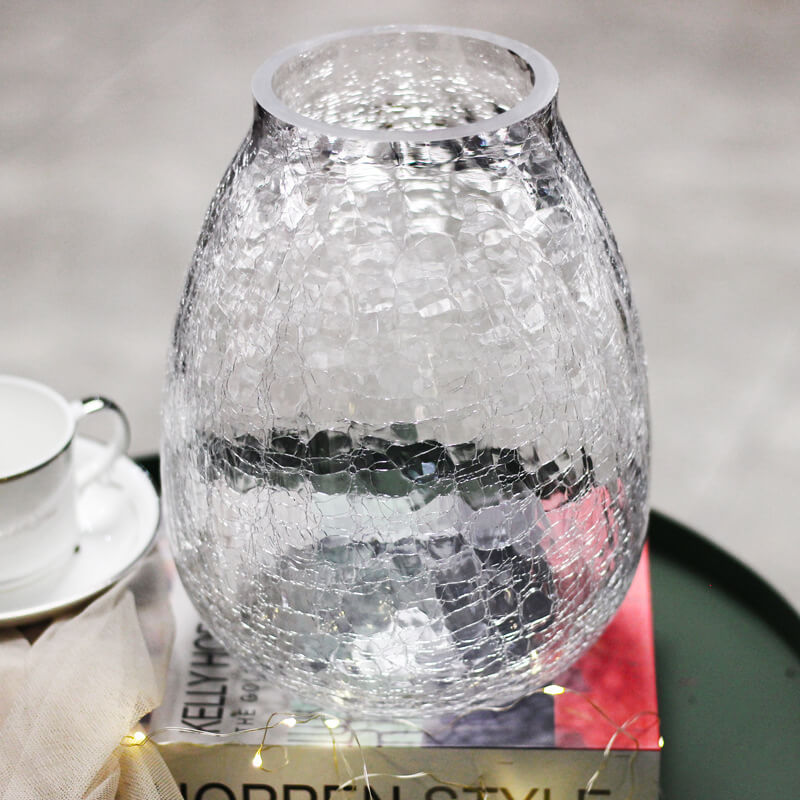 Vase en verre à fleurs de glace