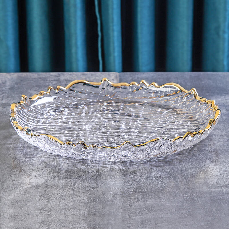 Ice Pattern Glass Fruit Plate