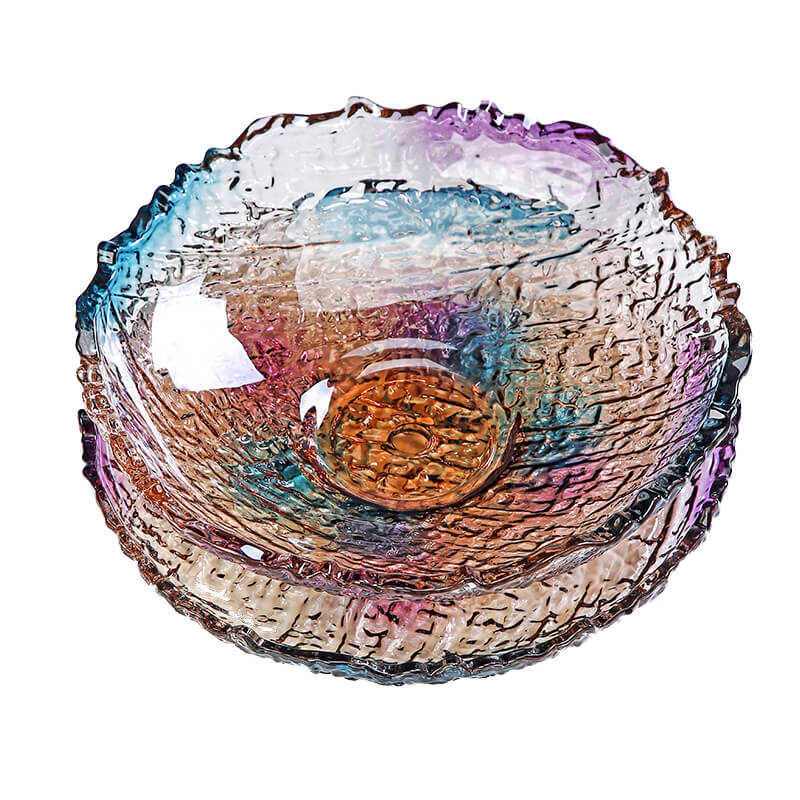 Ice Pattern Glass Fruit Plate