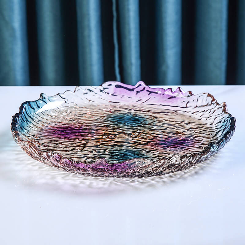 Ice Pattern Glass Fruit Plate