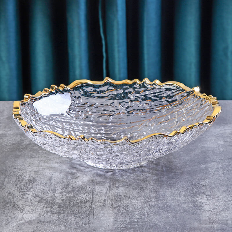 Ice Pattern Glass Fruit Plate