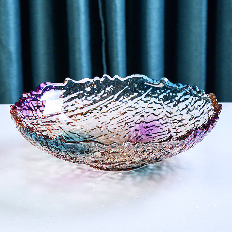 Ice Pattern Glass Fruit Plate