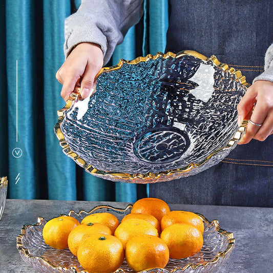 Ice Pattern Glass Fruit Plate