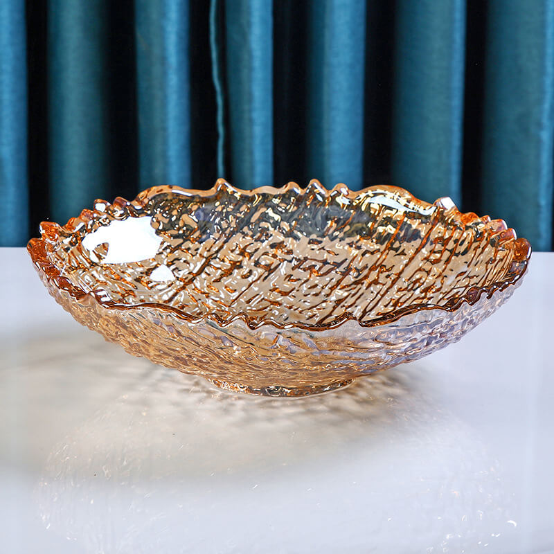 Ice Pattern Glass Fruit Plate