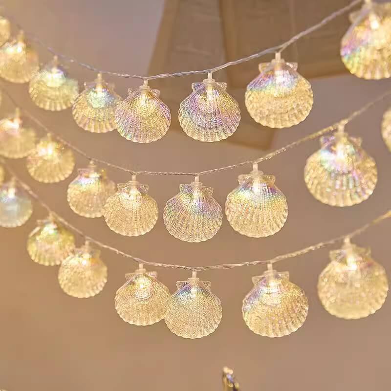 Romantische fluoreszierende LED-Lichterkette mit Muscheln