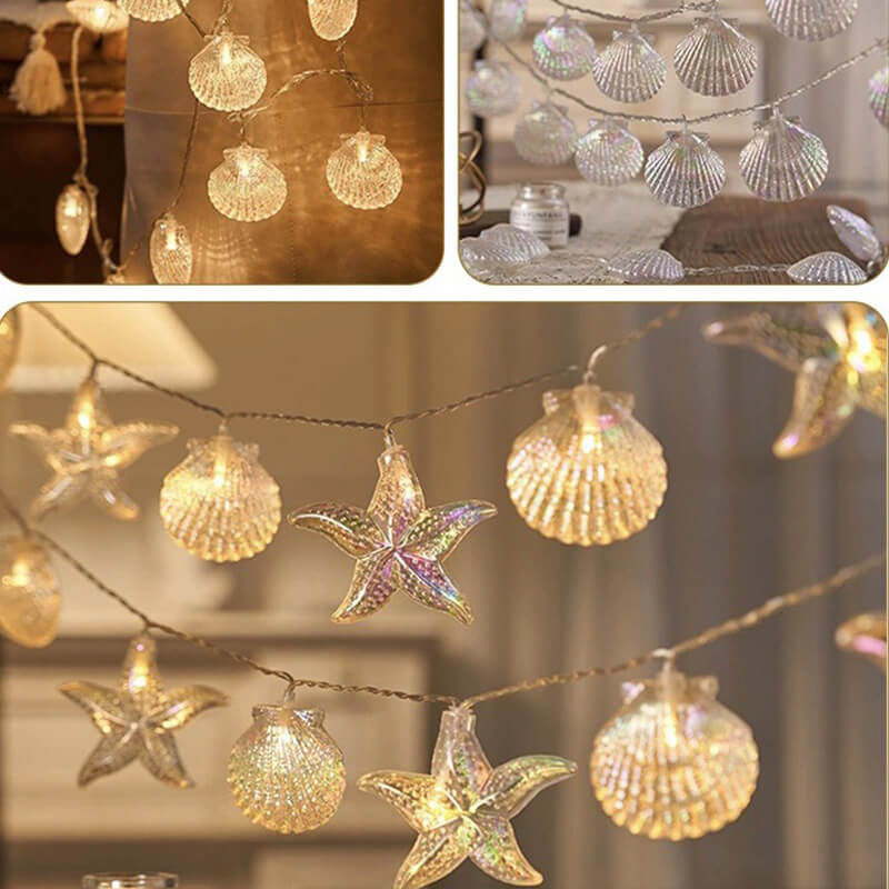 Romantische fluoreszierende LED-Lichterkette mit Muscheln