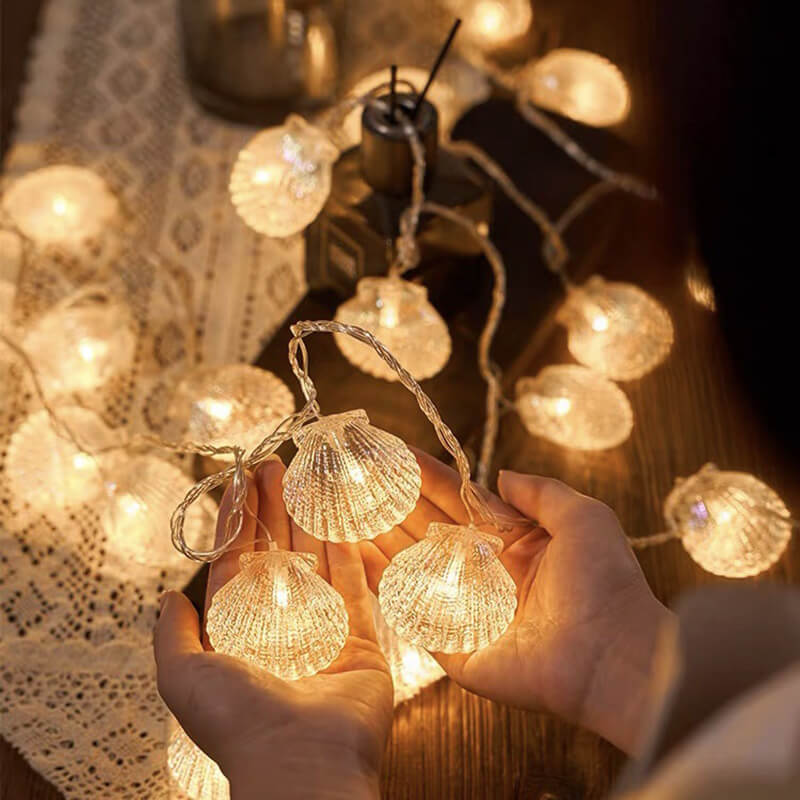 Romantische fluoreszierende LED-Lichterkette mit Muscheln
