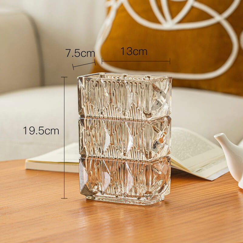 Vase en verre cristal gaufré