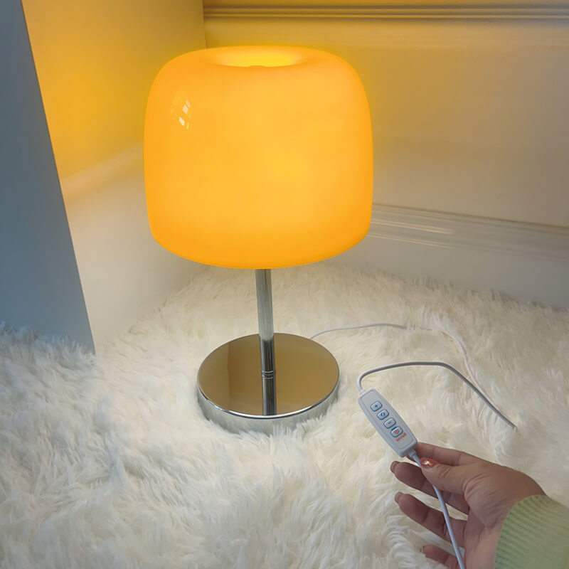 Lampe de table de luxe légère avec abat-jour en verre