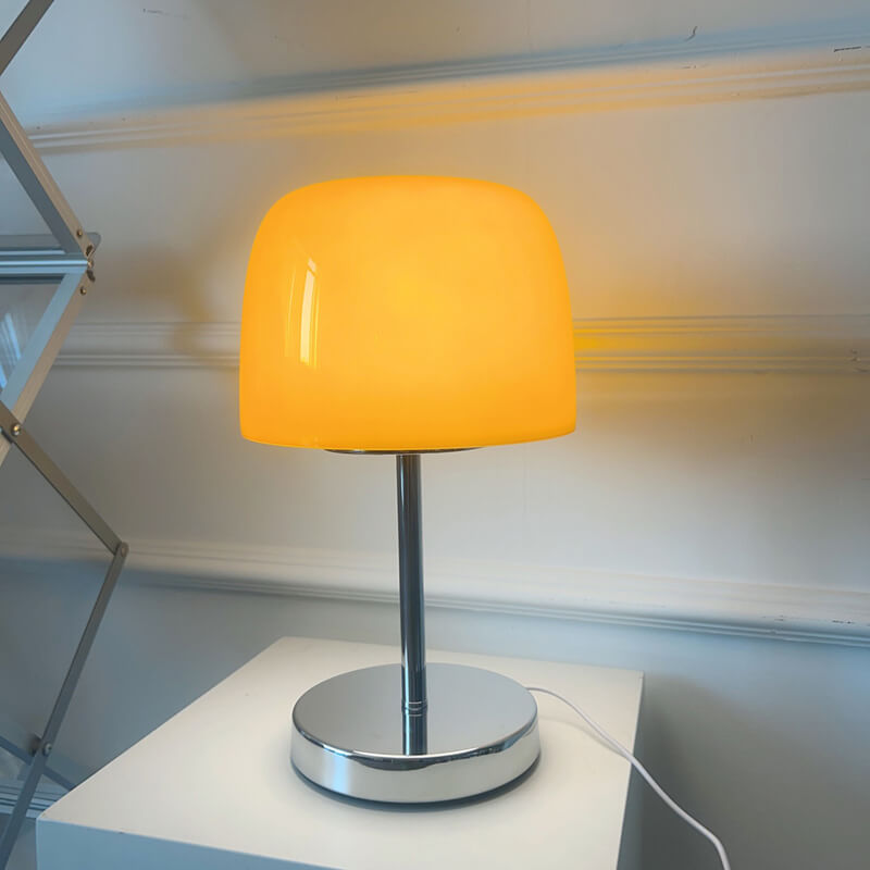 Lampe de table de luxe légère avec abat-jour en verre