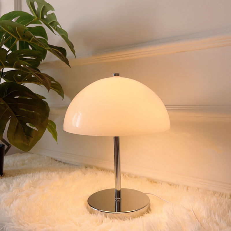 Lampe de table de luxe légère avec abat-jour en verre