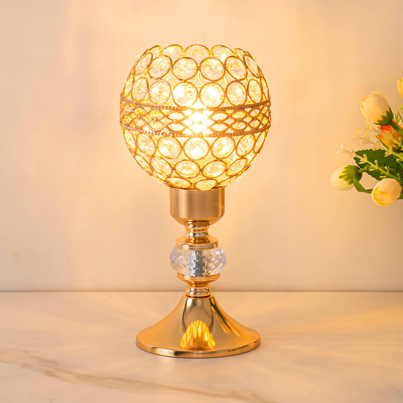 Light Luxury Golden Crystal Table Lamp